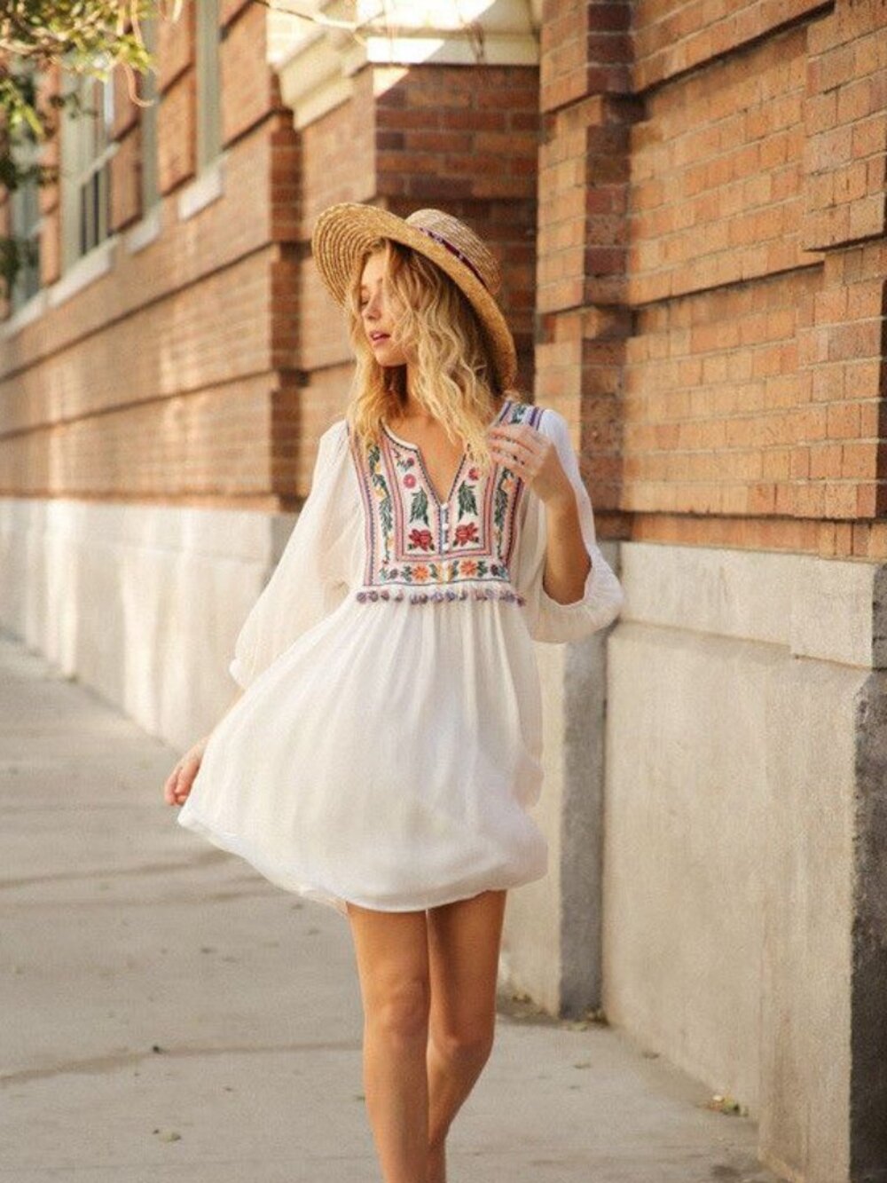 Umgee Floral Embroidered Boho Dress – Women’s Size Large (NWT)